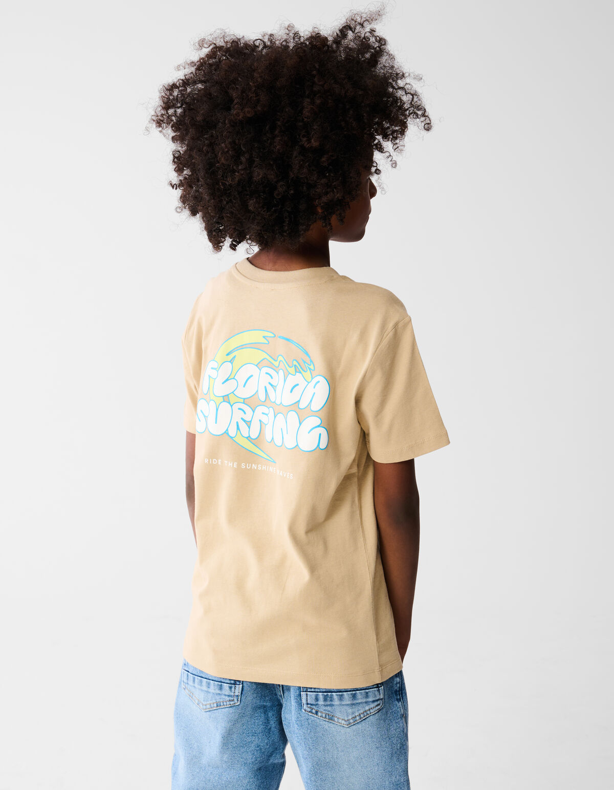 Florida Kunstwerk T-shirt Beige SHOEBY BOYS