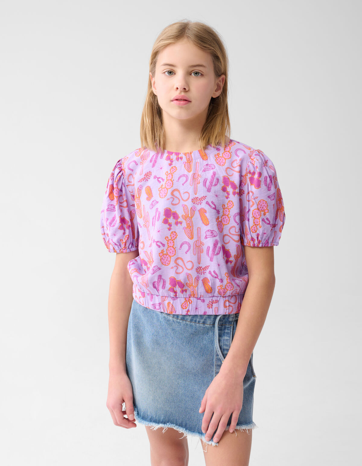 Bedrucktes Puff-Top Hellviolett SHOEBY GIRLS