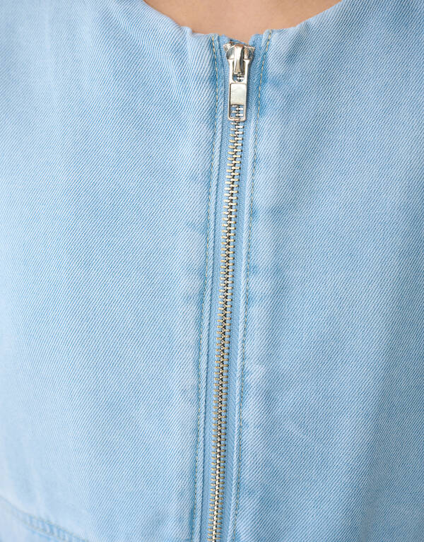 Puffy Denim Weste Hellblau SHOEBY GIRLS