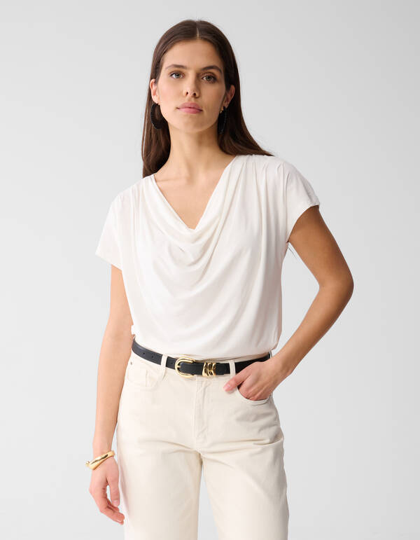 Drapiertes Top Off White SHOEBY WOMEN