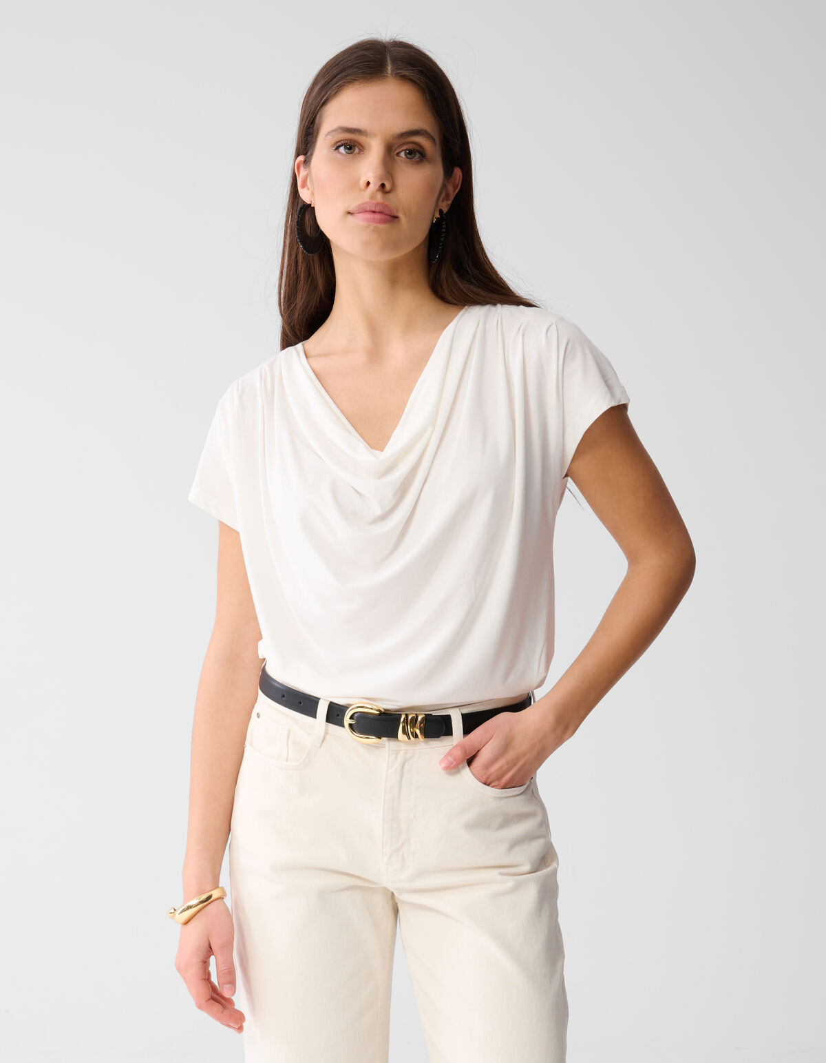 Drapiertes Top Off White SHOEBY WOMEN