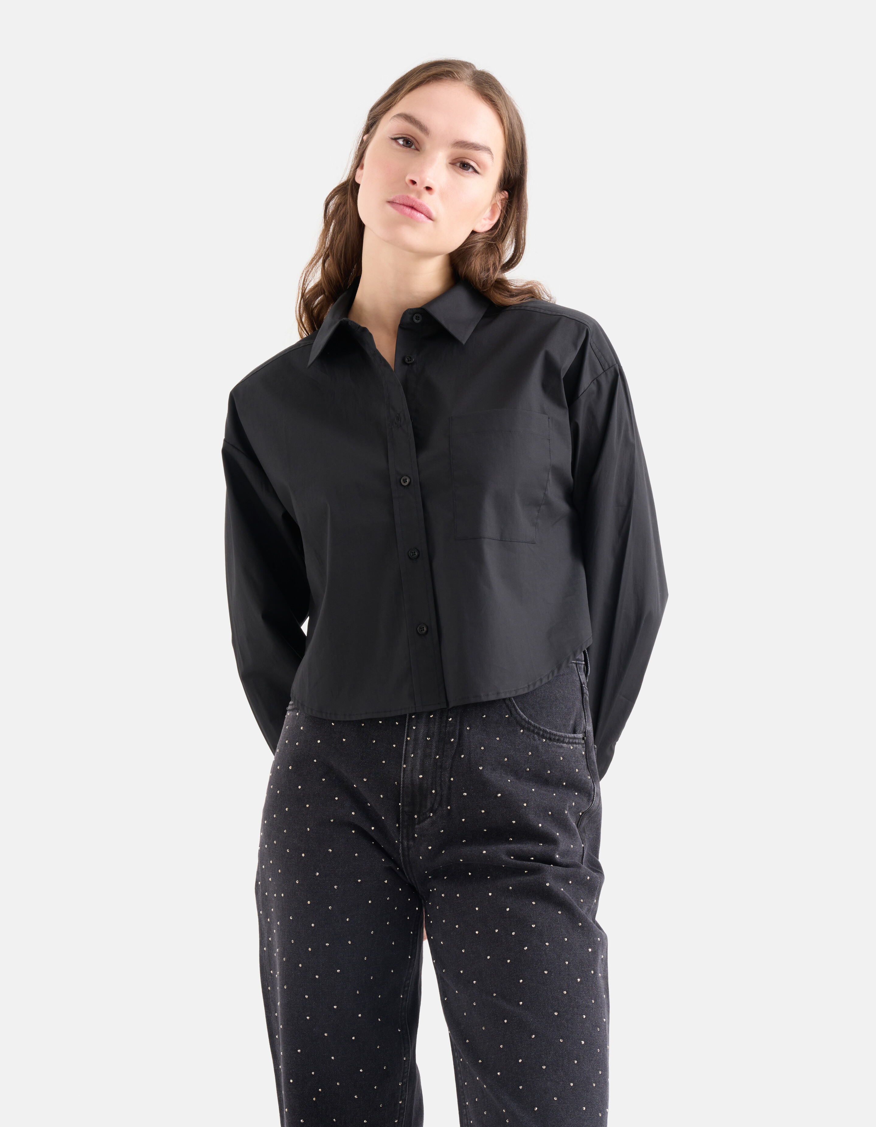 Gekürzte Bluse Schwarz SHOEBY WOMEN