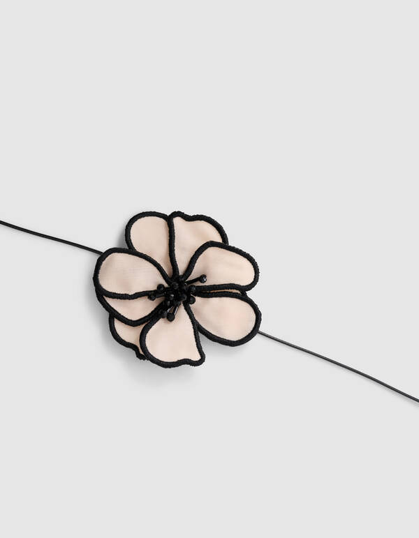 Blumen-Corsage-Kette Schwarz/Weiß SHOEBY ACCESSOIRES