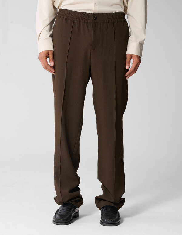 Twill Pintuck Hose Dunkelbraun SHOEBY MEN