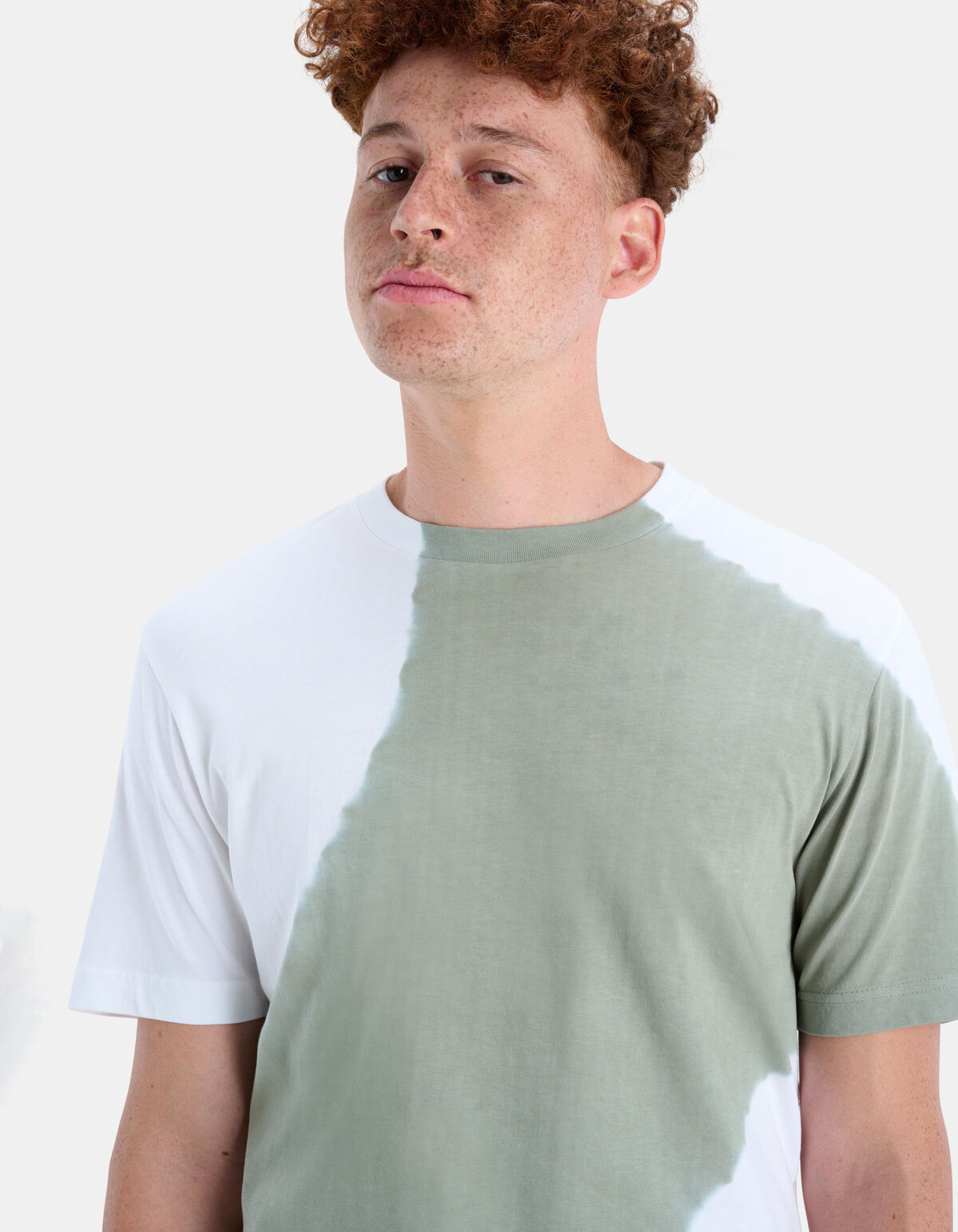 T-Shirt mit Batikdruck Grün REFILL