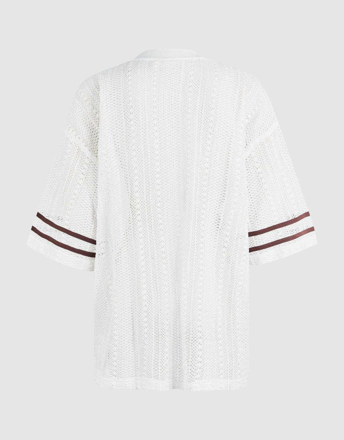 Übergrößen-Baseball-T-Shirt Gebrochenes Weiß Von F SHOEBY WOMEN