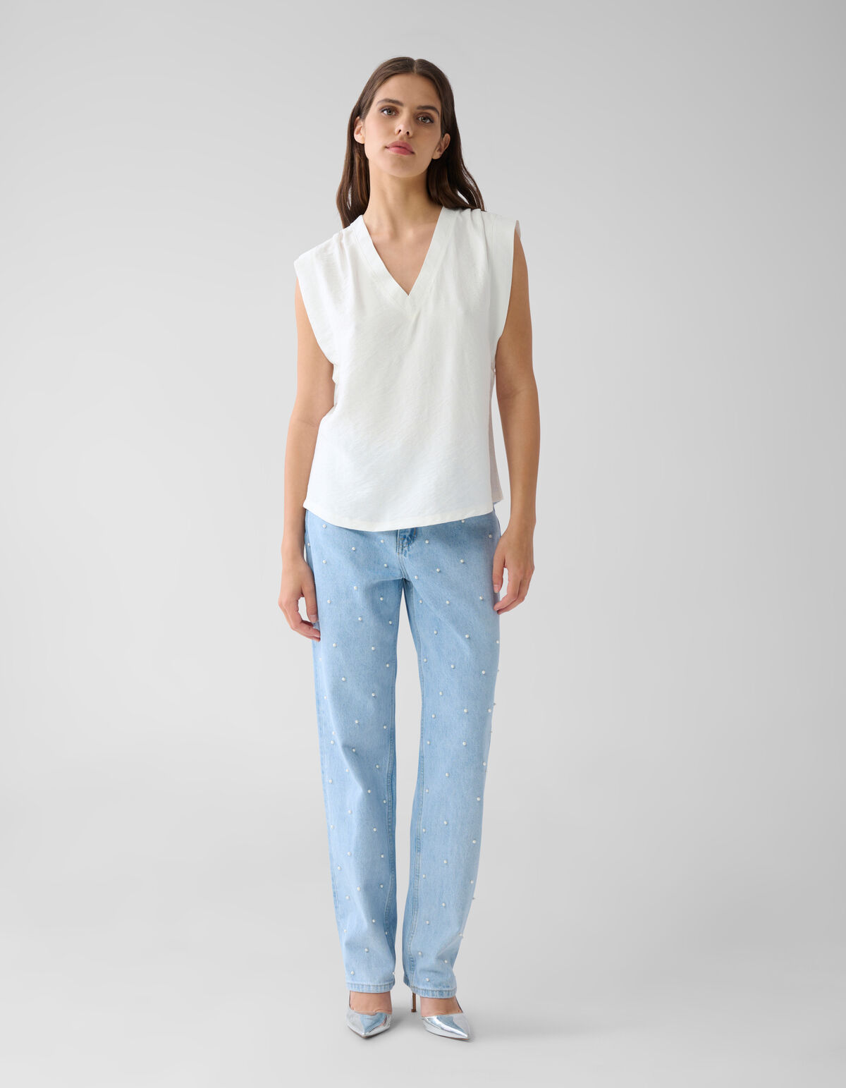 V-hals Top Wit SHOEBY WOMEN