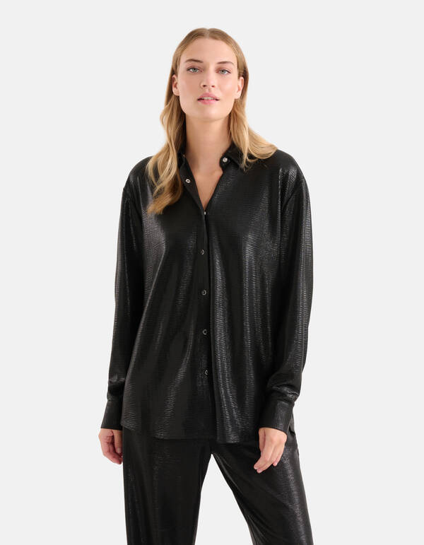 Metallic-Bluse Schwarz SHOEBY WOMEN