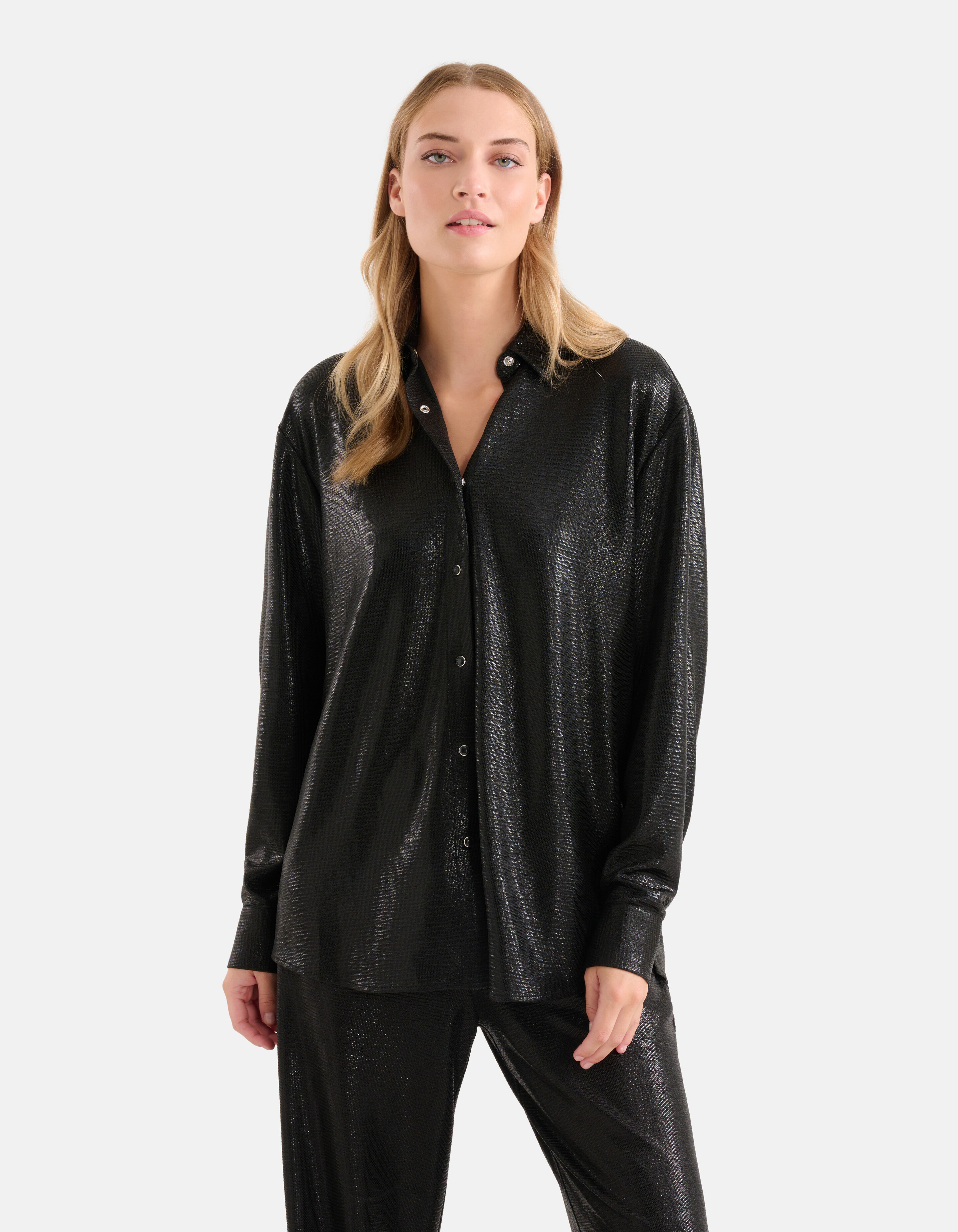 Metallic-Bluse Schwarz SHOEBY WOMEN