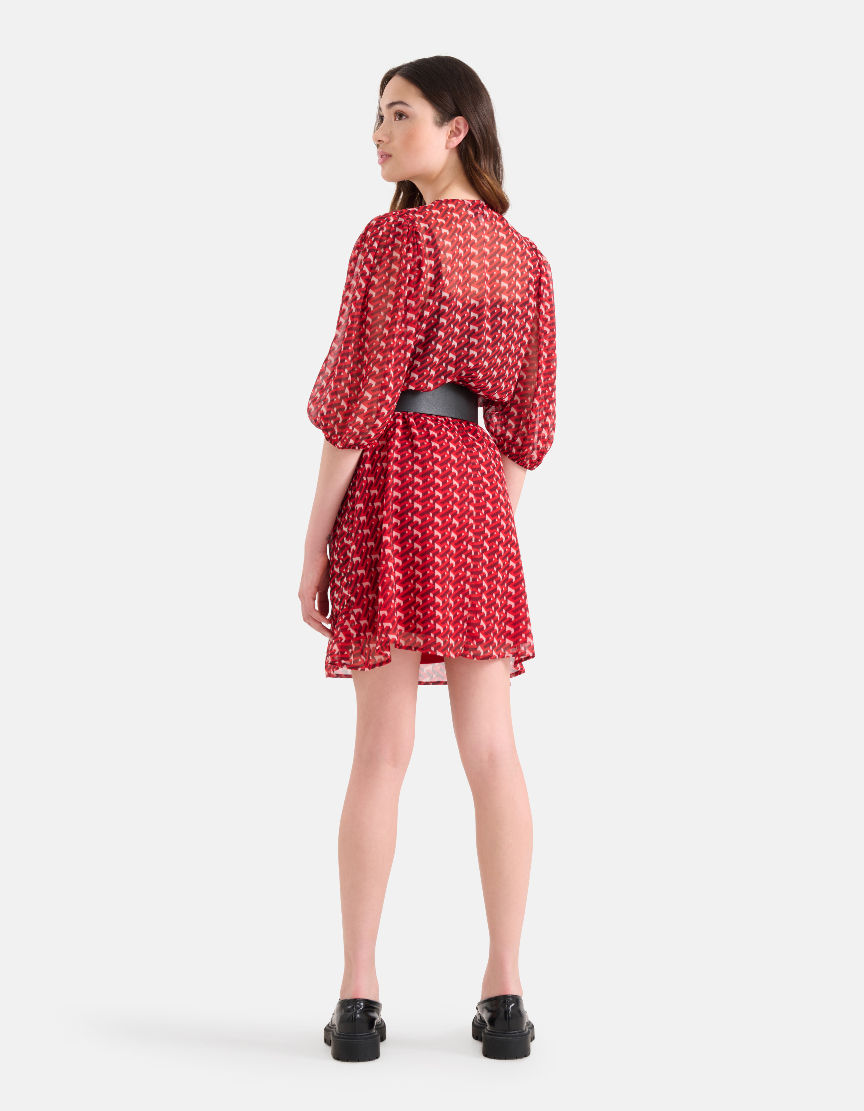 Retro Chiffonkleid Rot SHOEBY WOMEN