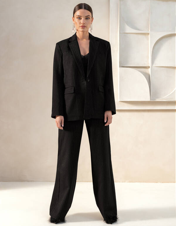 Pinstripe Blazer Zwart By Mieke SHOEBY WOMEN