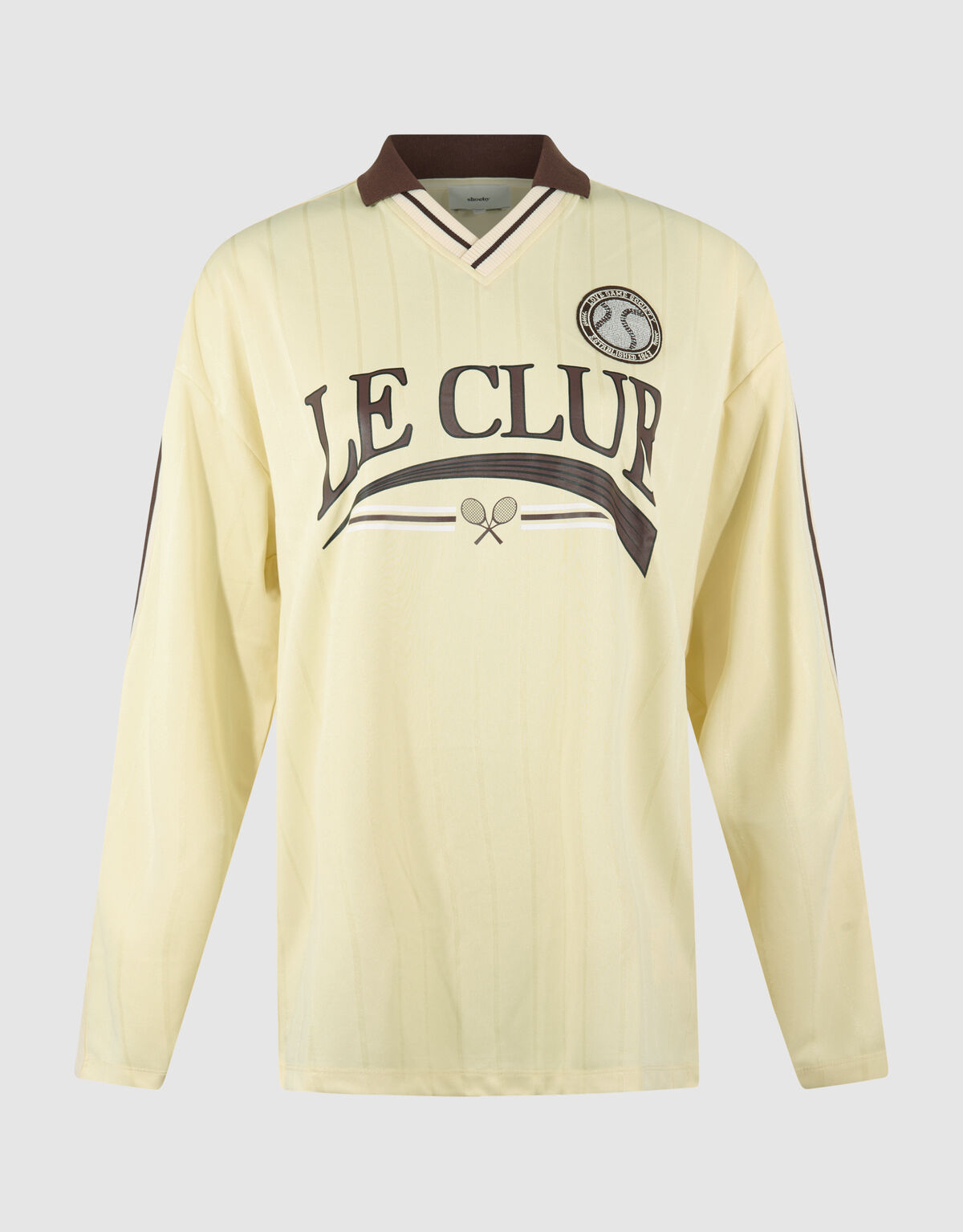 Oversized Baseball-Langarmtop Hellgelb SHOEBY WOMEN