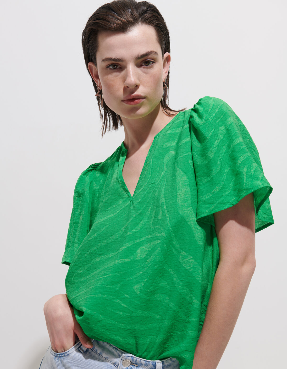 Zebra Print Top Grün SHOEBY WOMEN