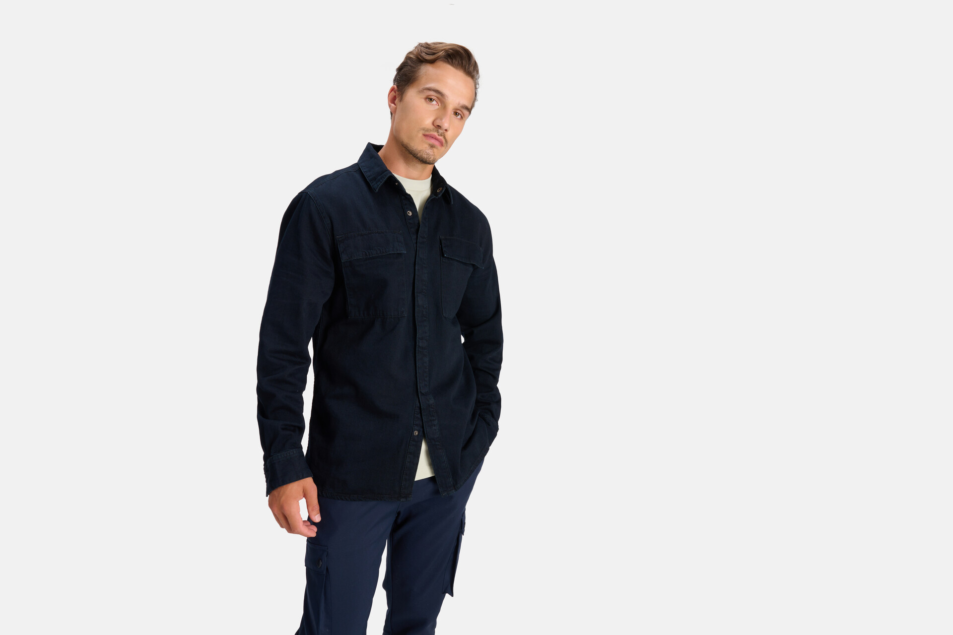 Denim Hemd Blau/Schwarz SHOEBY MEN