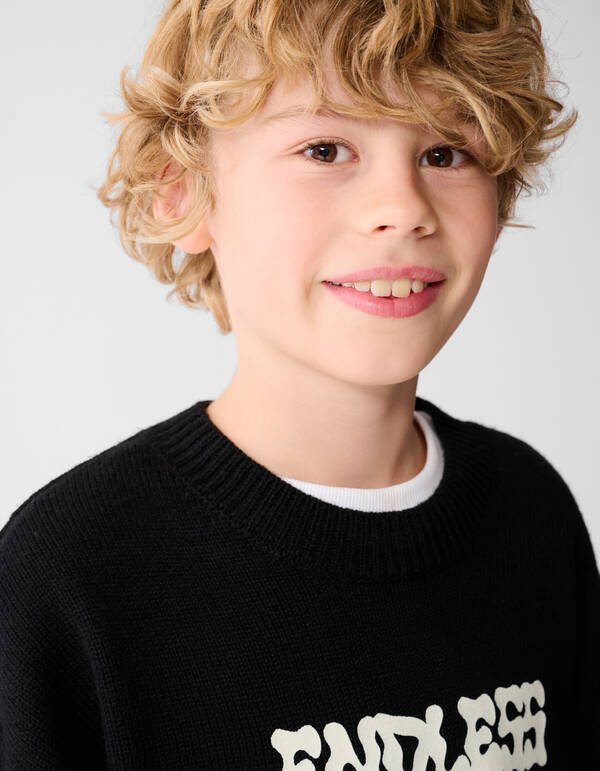 Endless Gebriede Pullover Schwarz SHOEBY BOYS