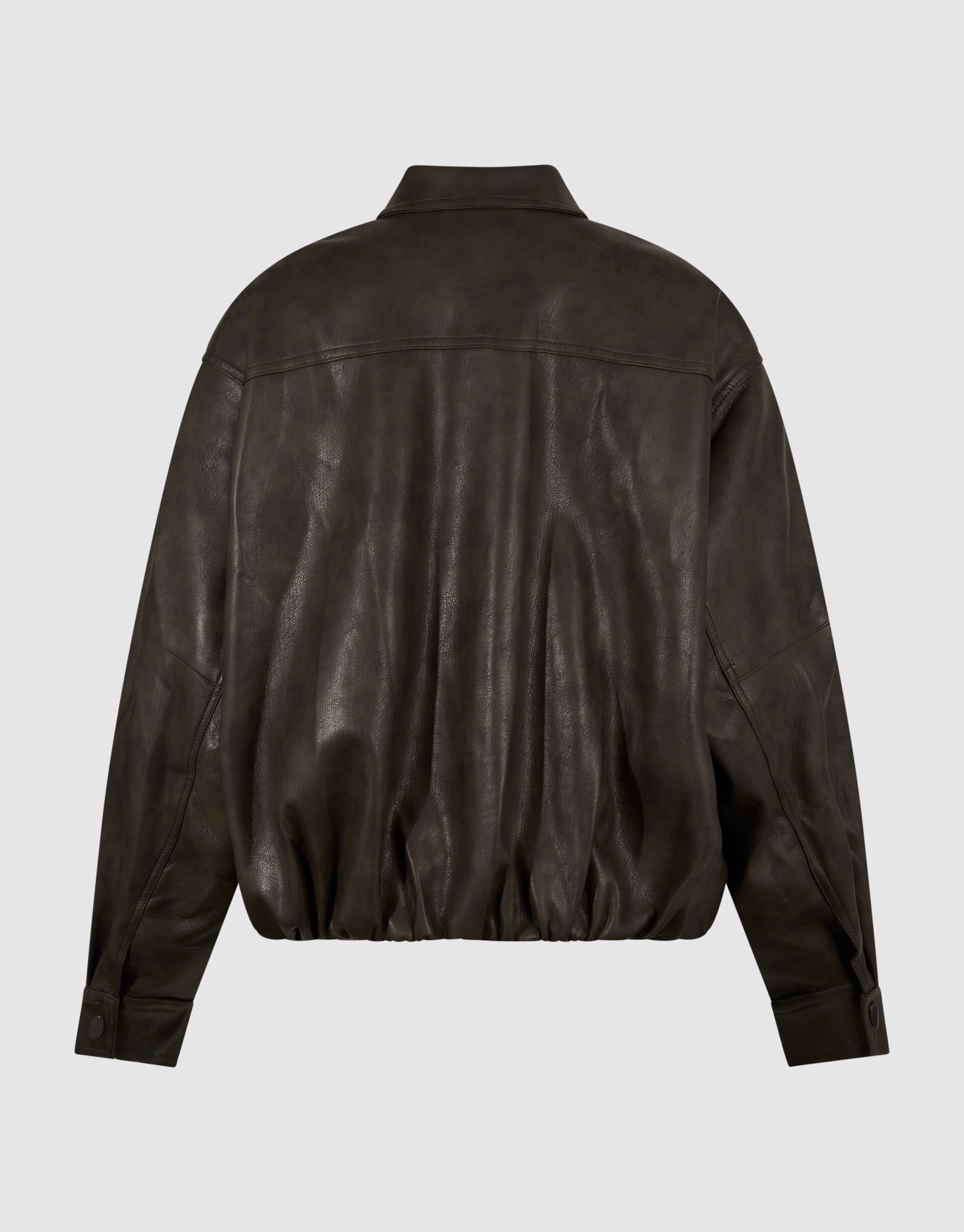 Washed Vegan Leder Bomberjacke Braun SHOEBY WOMEN