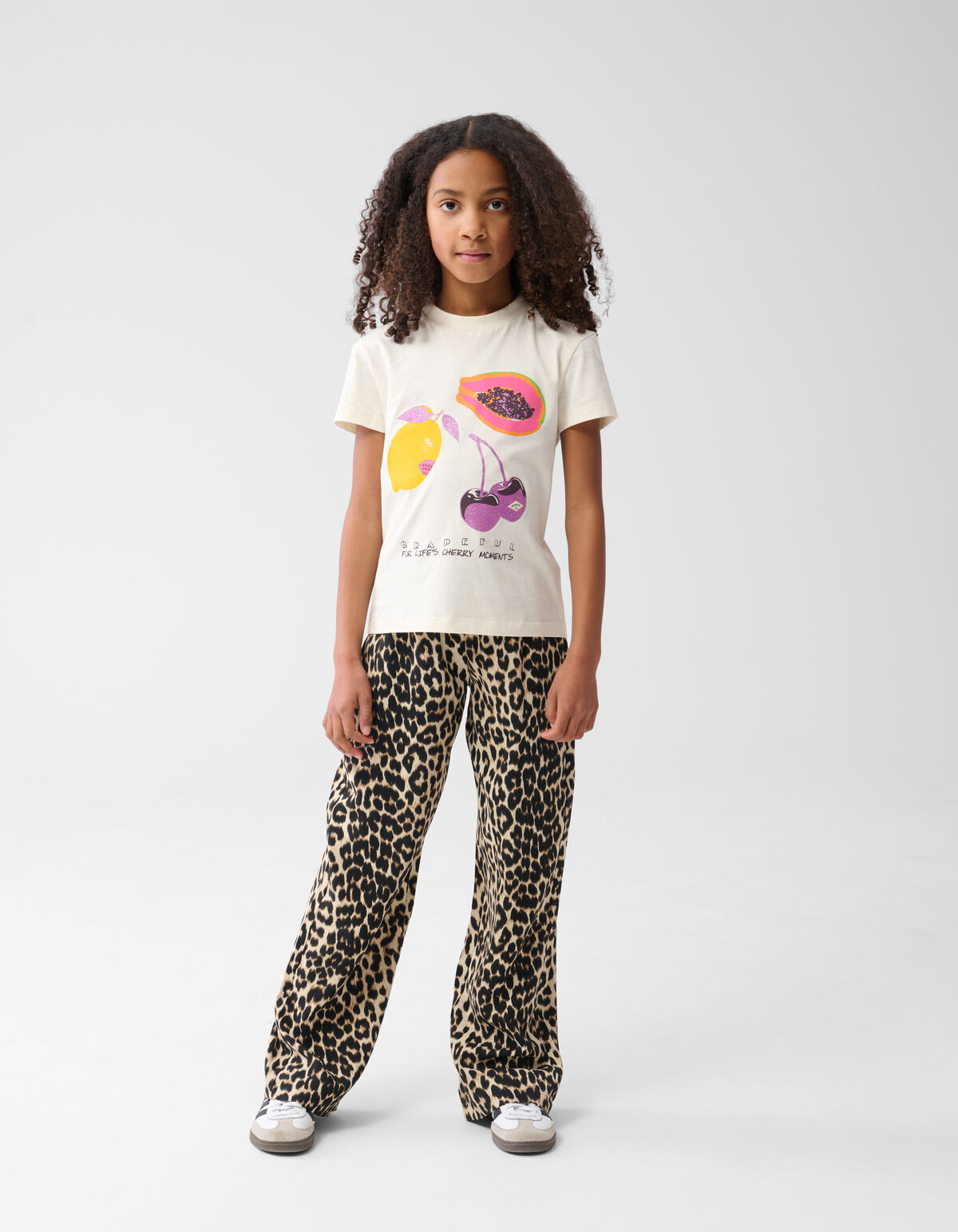 Obst Glitzer-T-Shirt Off White SHOEBY GIRLS