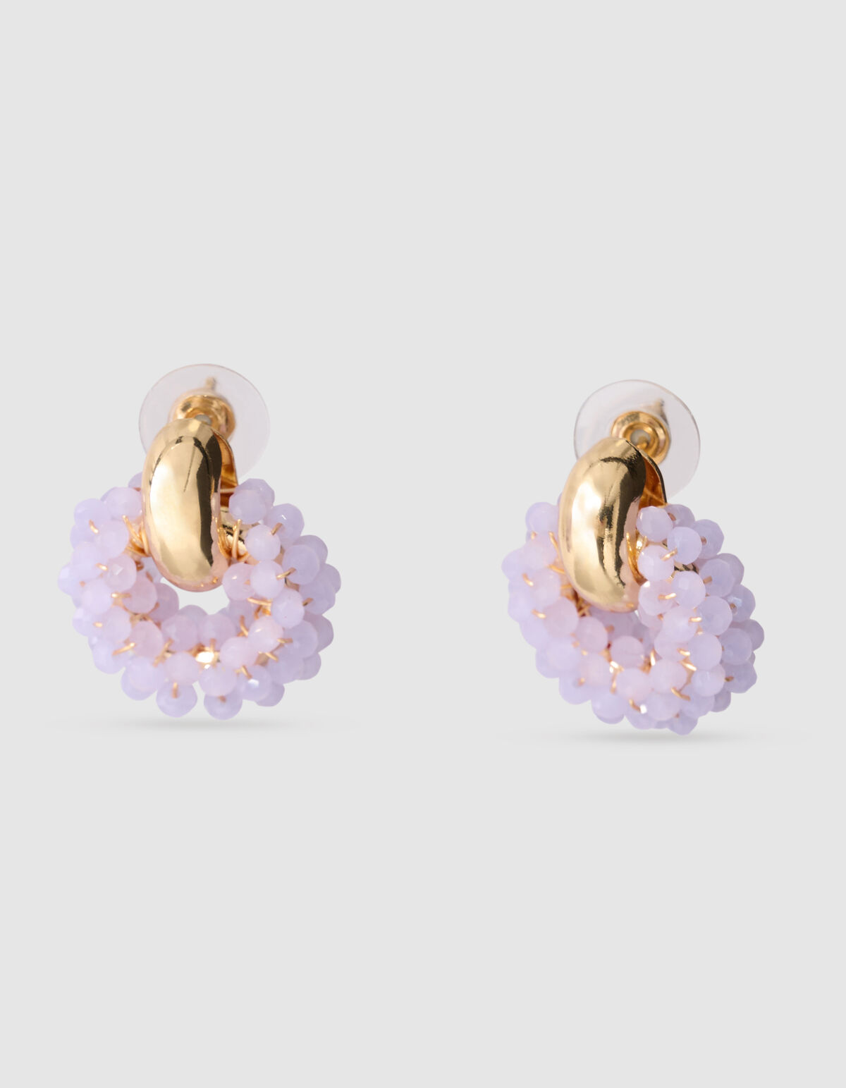 Runde Perlenohrringe Helllila SHOEBY ACCESSOIRES