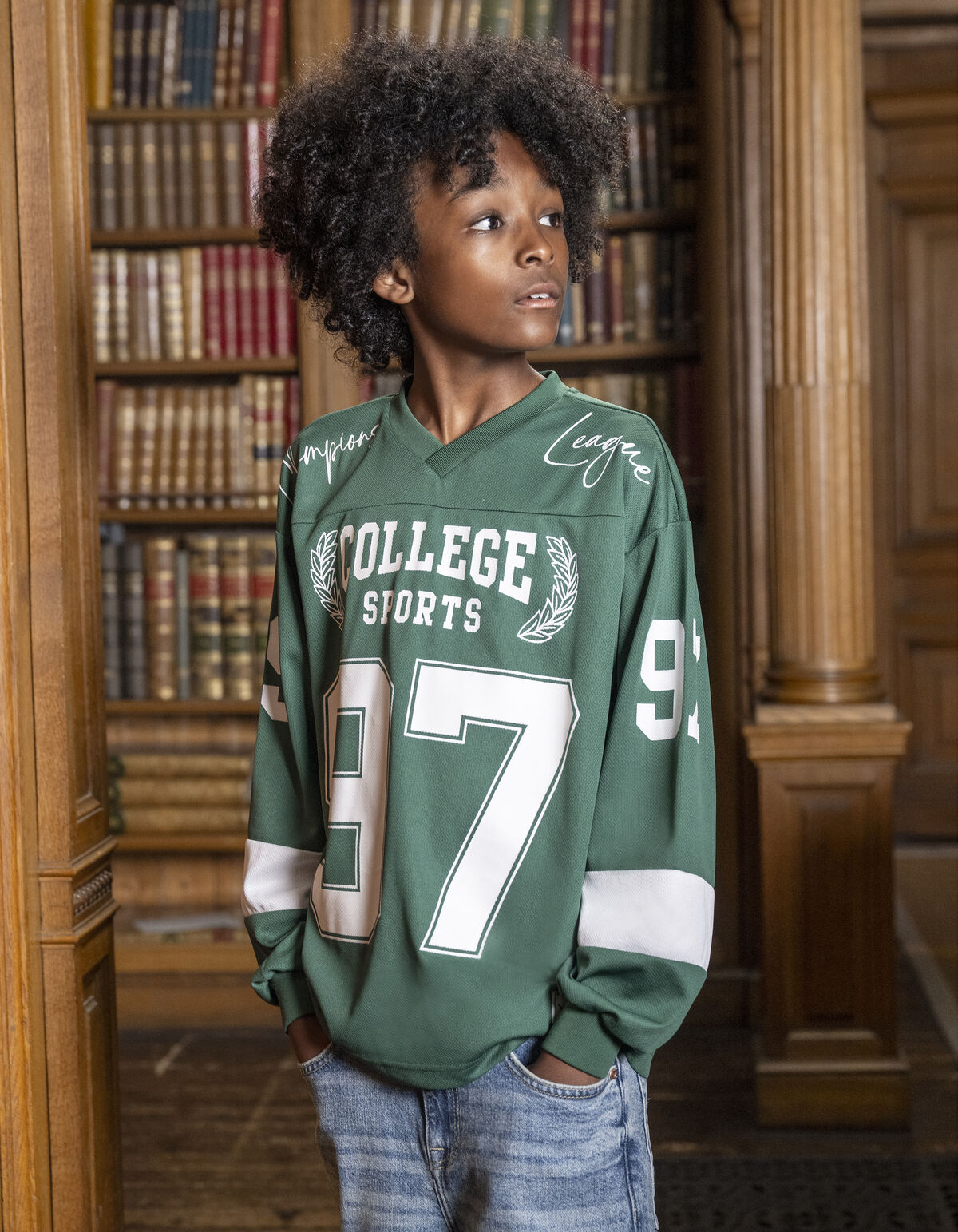 College-Baseball-Shirt Dunkelgrün von Vingino SHOEBY BOYS