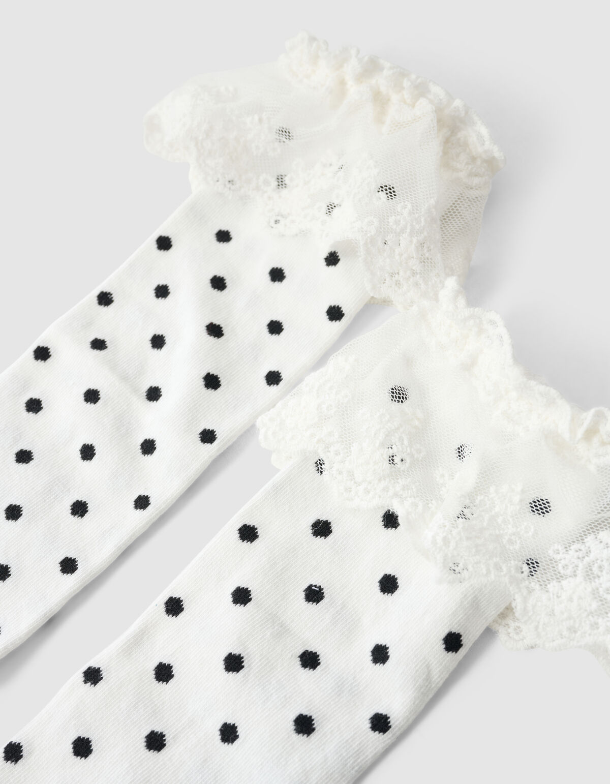 Kanten Polkadot-Socken Gebrochen Wei&szlig; SHOEBY ACCESSOIRES