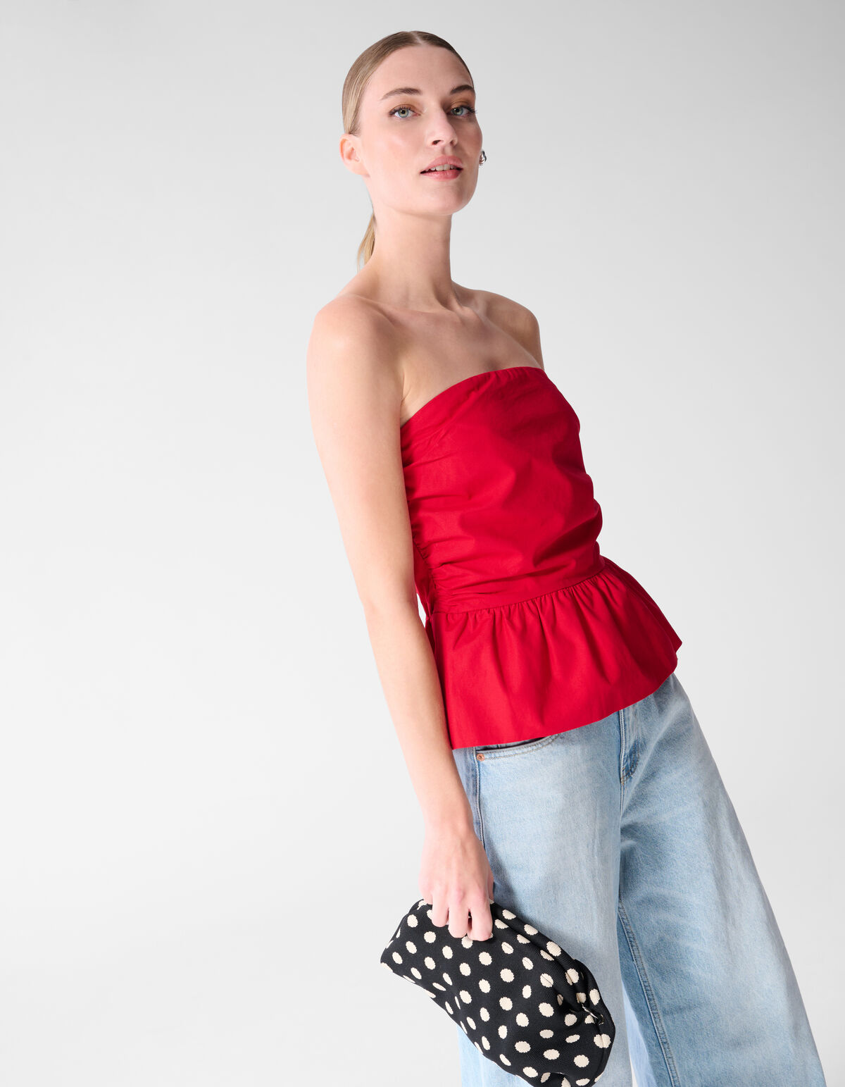 Tr&auml;gerloses Oberteil in Rot SHOEBY WOMEN