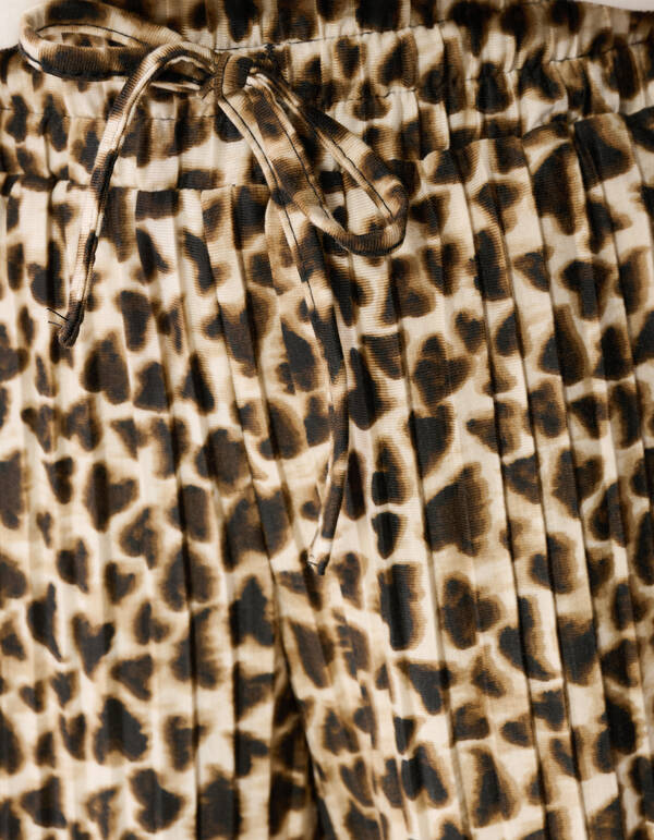 Pliss&eacute; Leopard Hose Hellbraun SHOEBY GIRLS