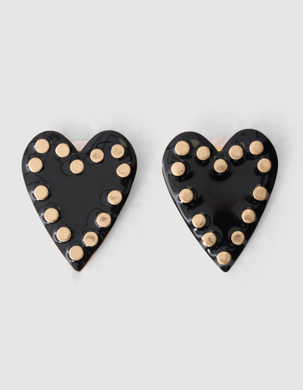 Stud Heart Ohrringe Schwarz SHOEBY ACCESSOIRES