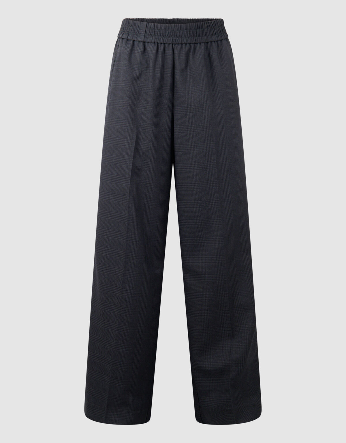 Karierte Wide-Leg-Hose Dunkelgrau SHOEBY WOMEN