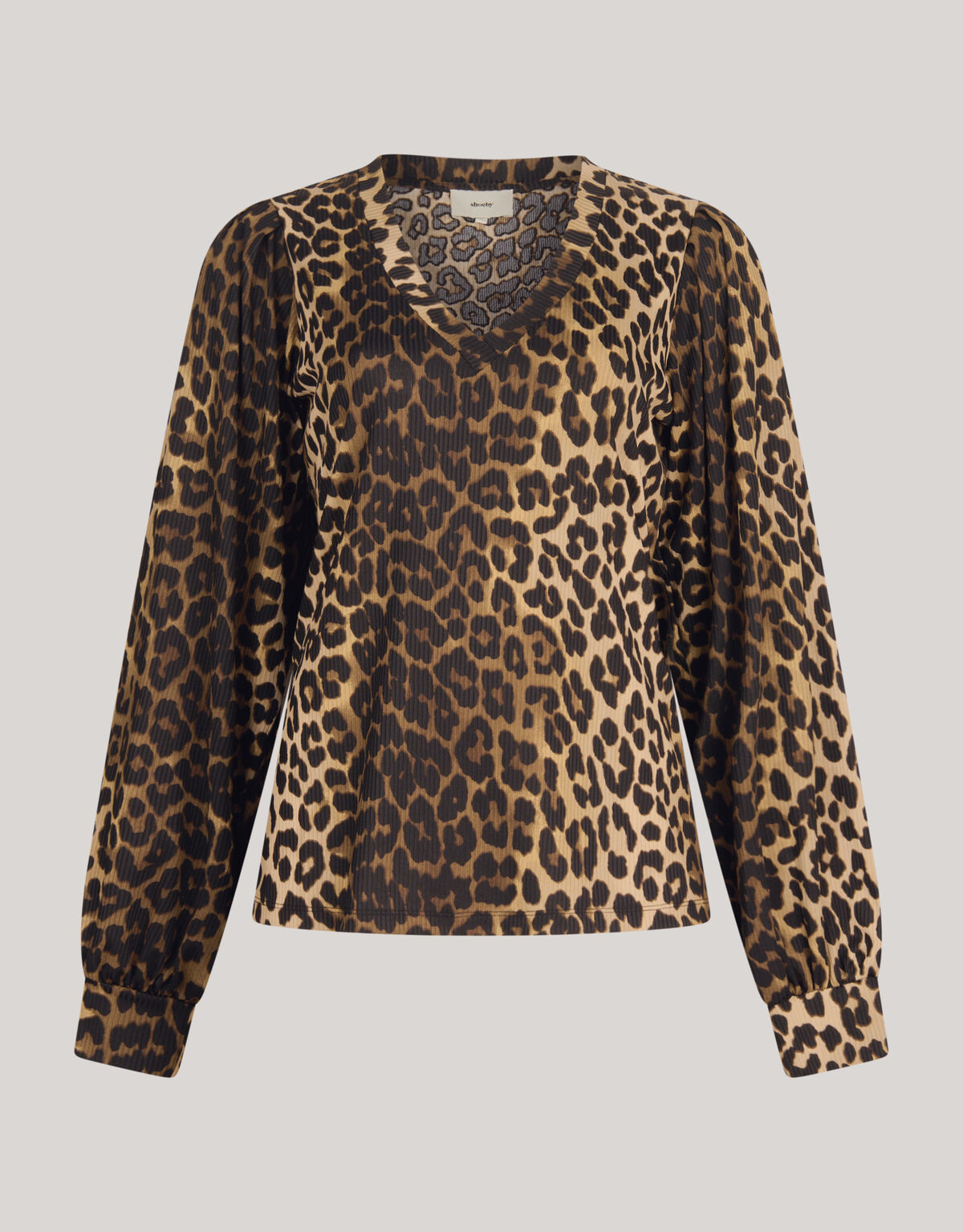 Leoparden-Top aus Ripp-Jersey Braun SHOEBY WOMEN