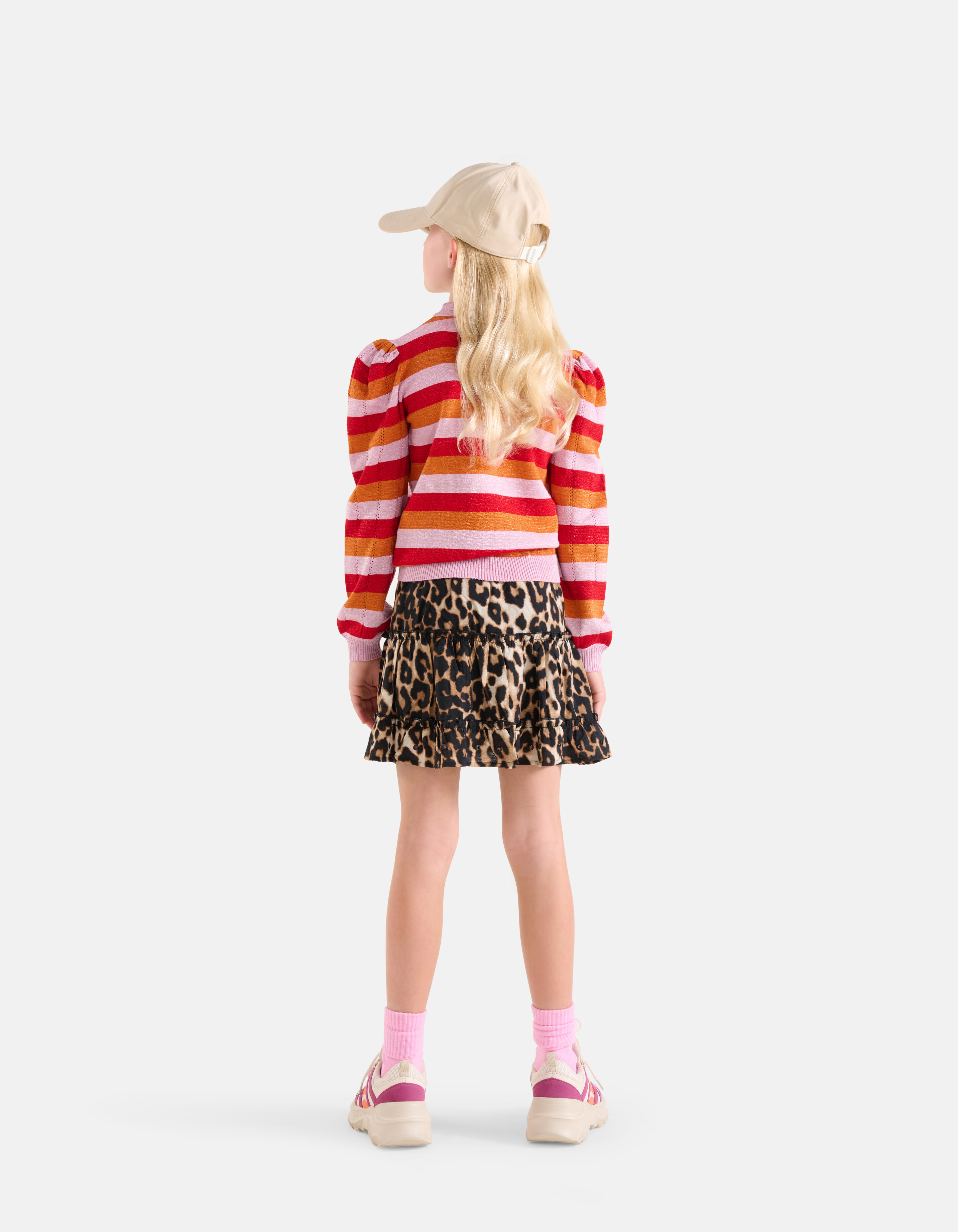 Gestreifter Glitzer-Pullover Orange SHOEBY GIRLS