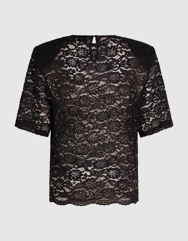 Lace Shoulder Top Schwarz SHOEBY WOMEN