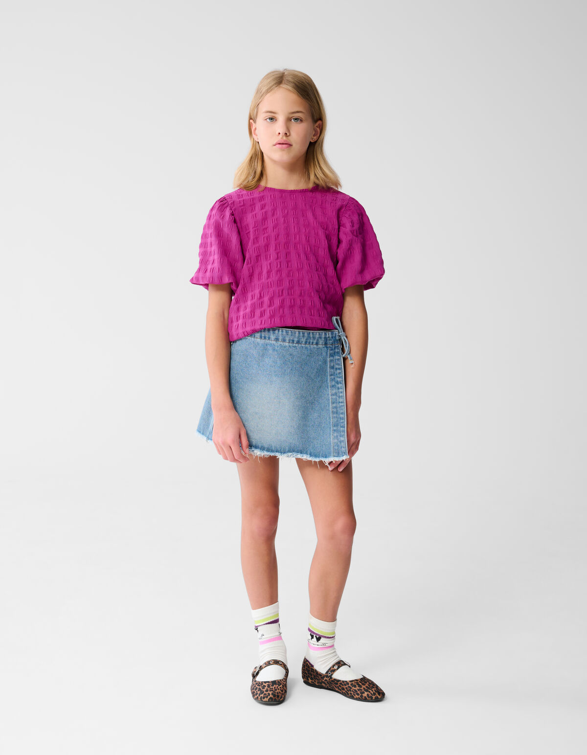 Crinkle Bow Top Rosa SHOEBY GIRLS