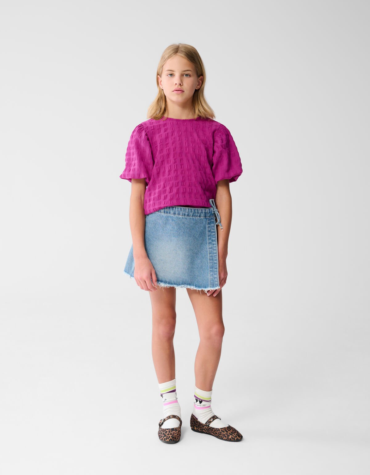 Crinkle Bow Top Rosa SHOEBY GIRLS