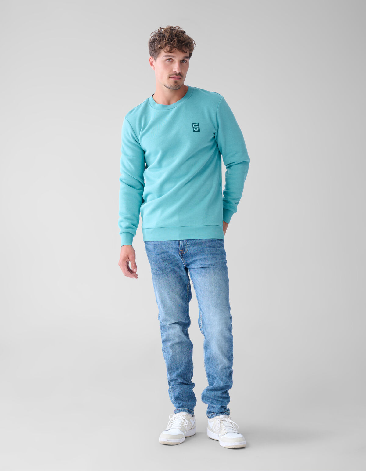 Abzeichen-Pullover Hellgrün SHOEBY MEN