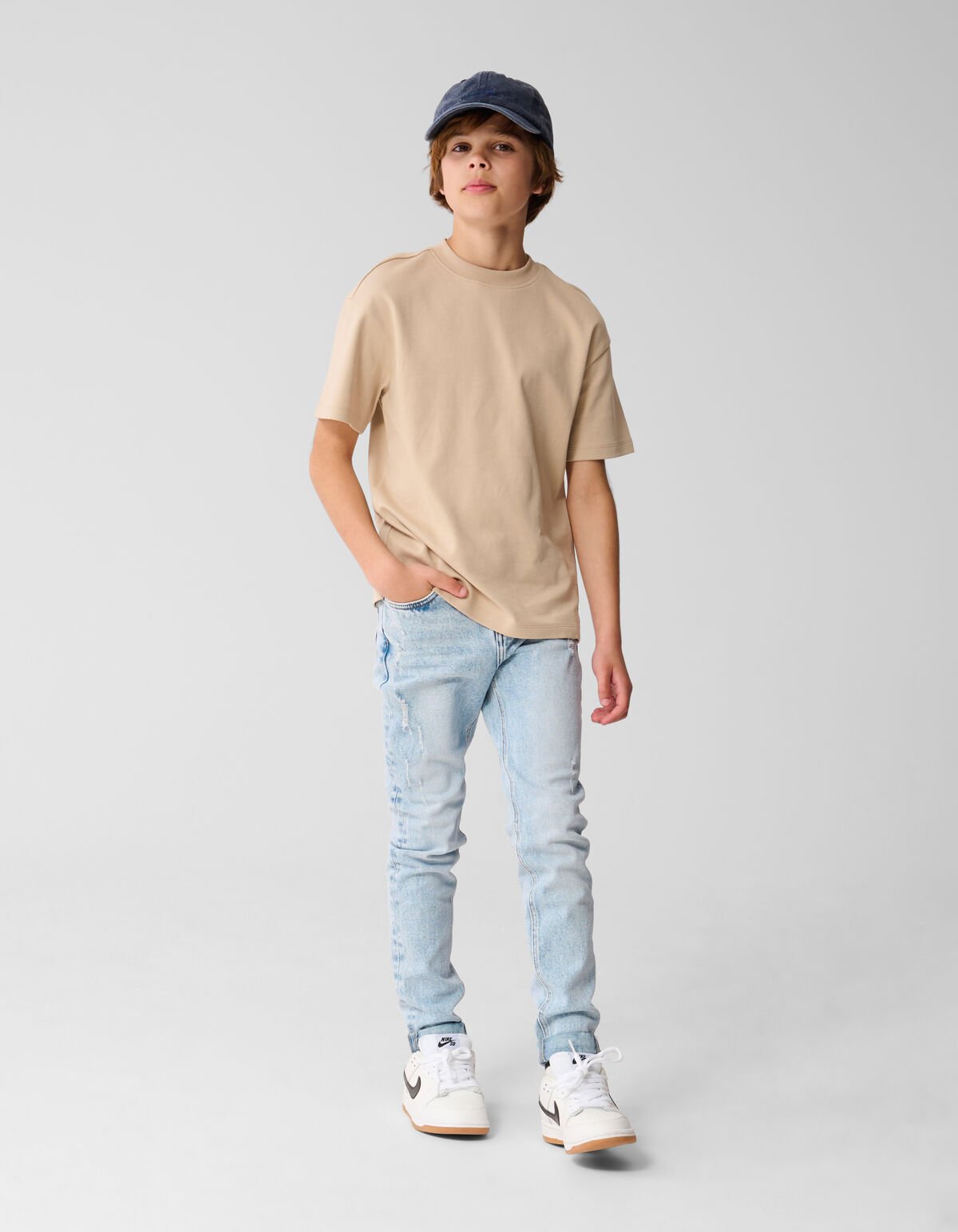 Basic-T-Shirt Sand SHOEBY BOYS