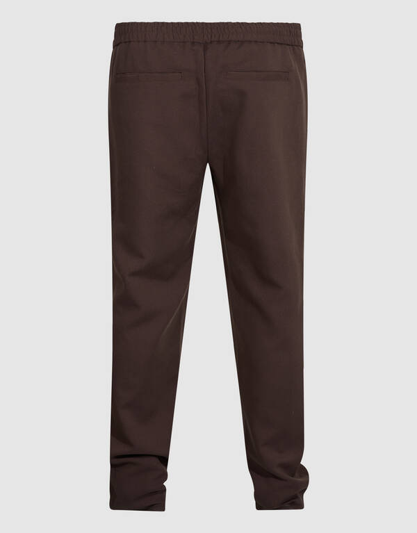 Straight Fit Pintuck Hose Dunkelbraun SHOEBY MEN