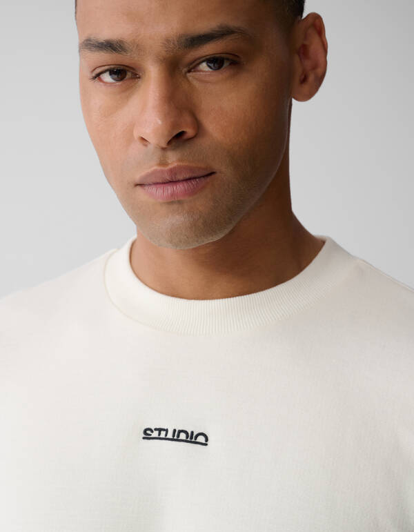 Studio Langarm-T-Shirt Gebrochen Weiß SHOEBY MEN