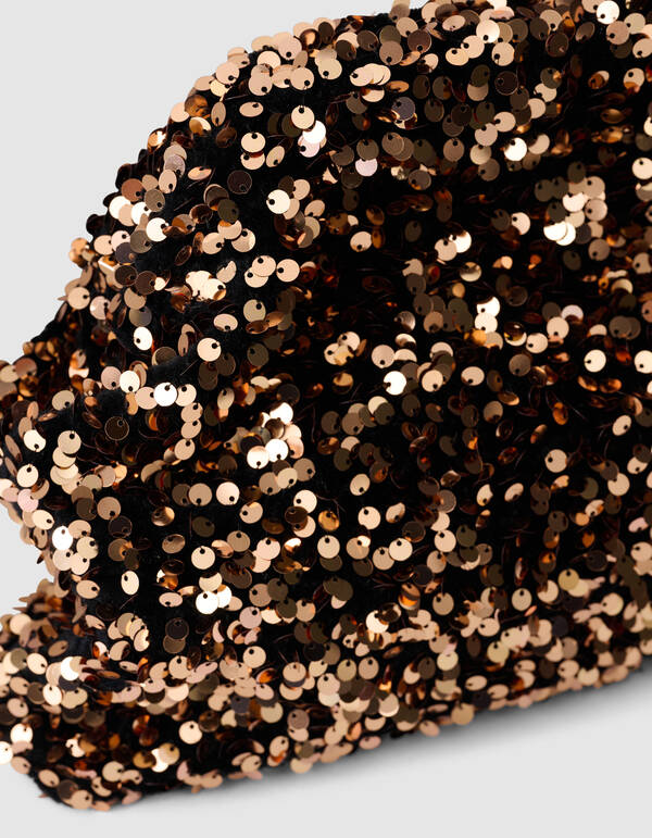 Sequin Clutch Dunkelbraun SHOEBY ACCESSOIRES