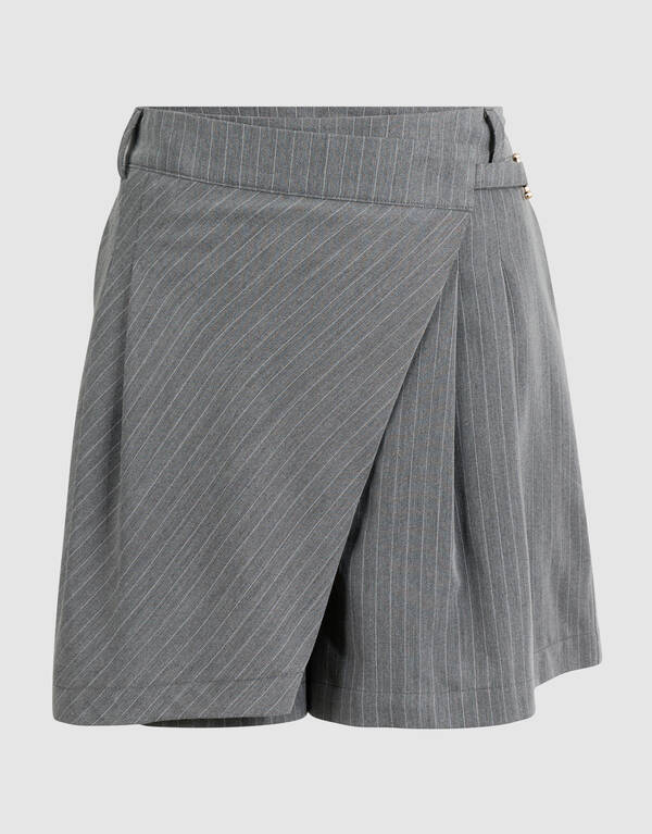 Nadelstreifen-Plissee-Skort Dunkelgrau SHOEBY WOMEN