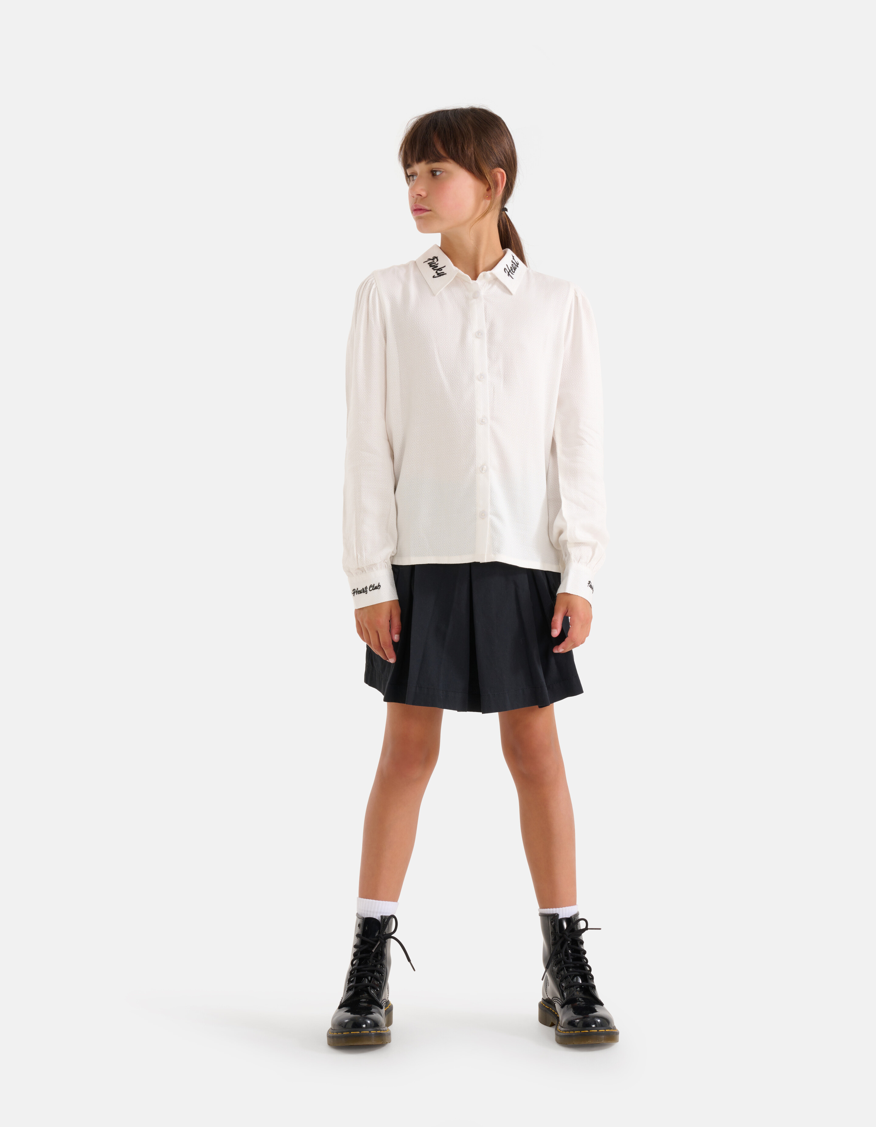 Bluse mit Textstickerei Weiß SHOEBY GIRLS