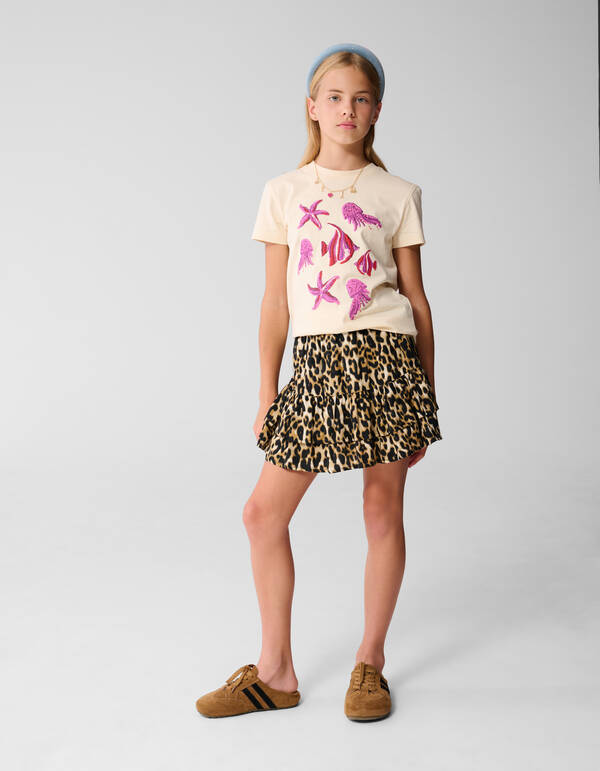 Star Leopard Minirock Hellbraun SHOEBY GIRLS