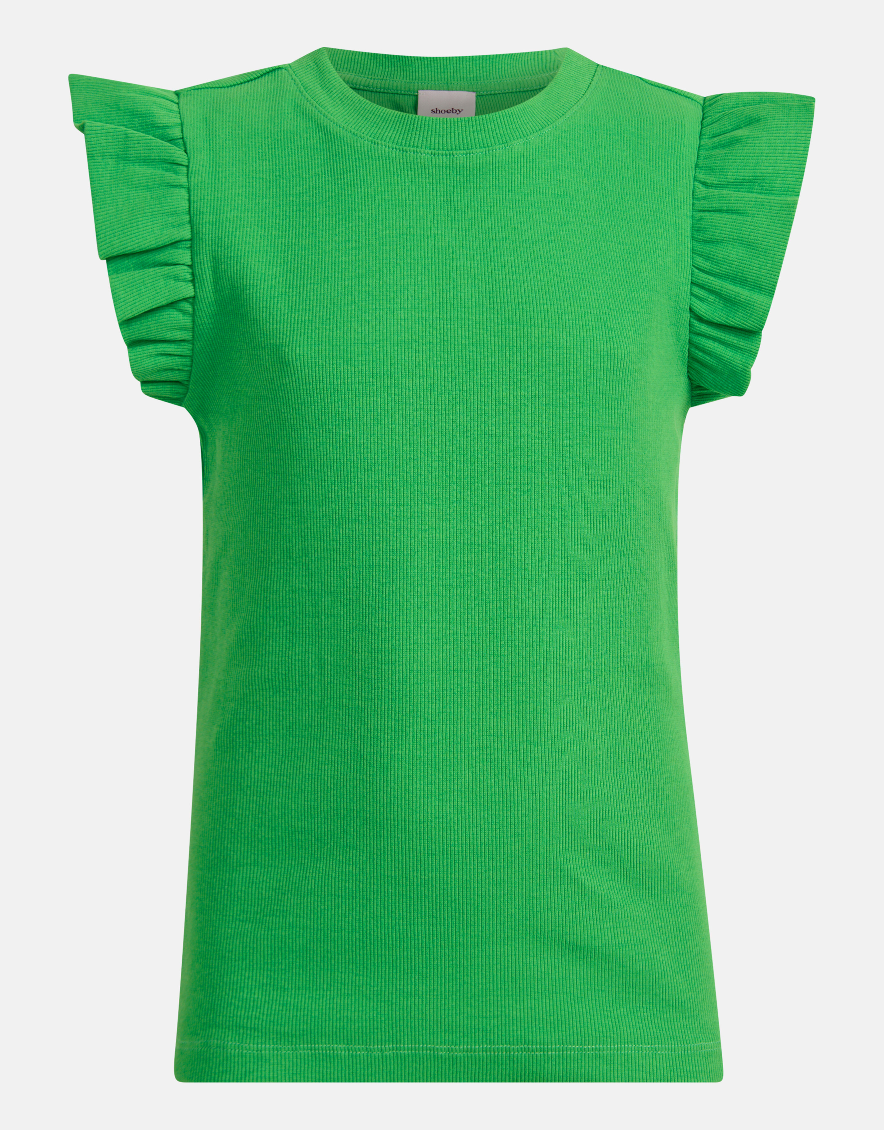 Ruffle Rib Top Groen SHOEBY GIRLS