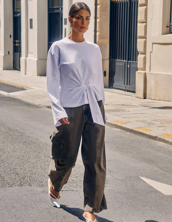 Knot Longsleeve Wei&szlig; SHOEBY WOMEN