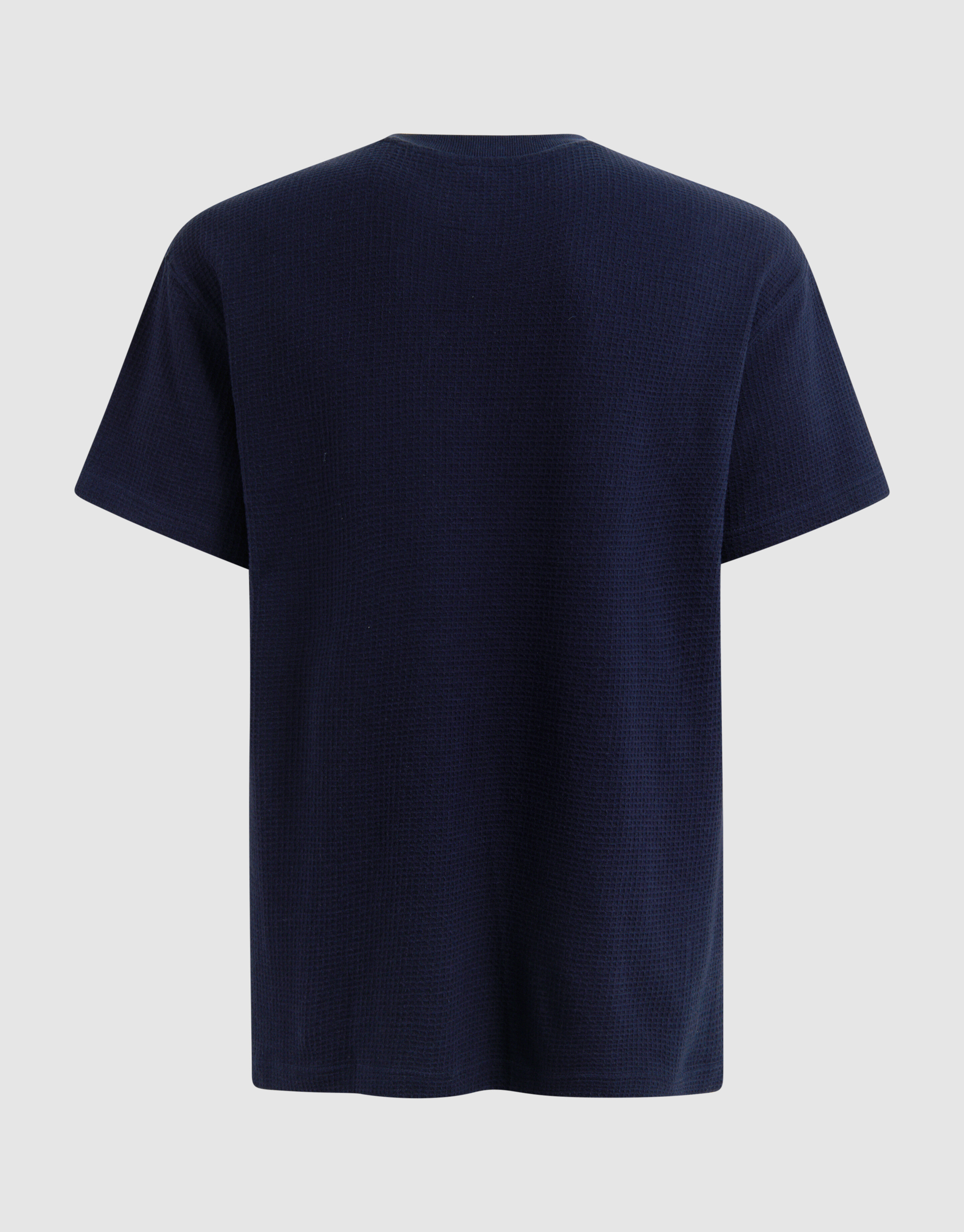 Waffelstruktur-T-Shirt Dunkelblau SHOEBY MEN