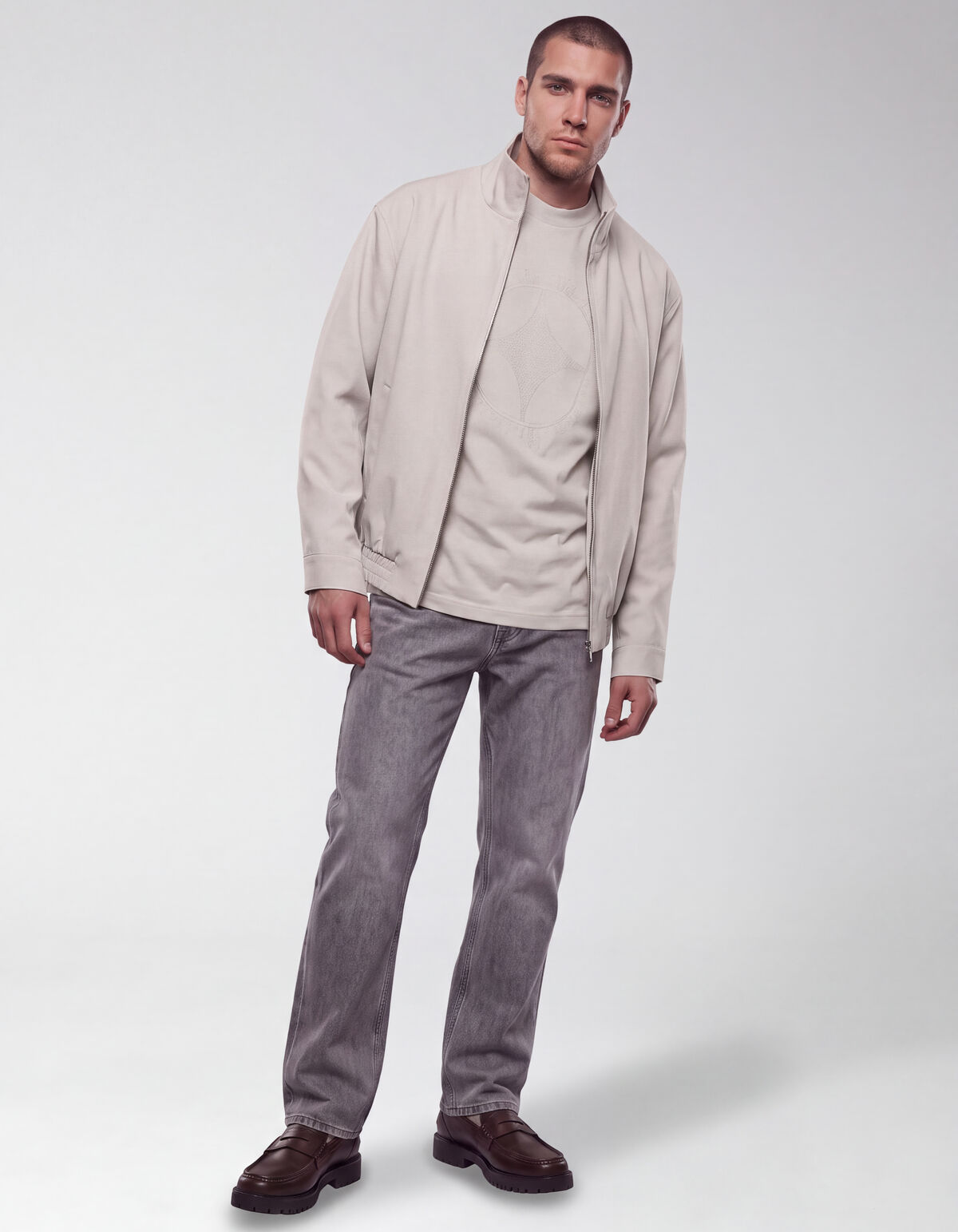 Funnel Neck Jacke Sand SHOEBY MEN