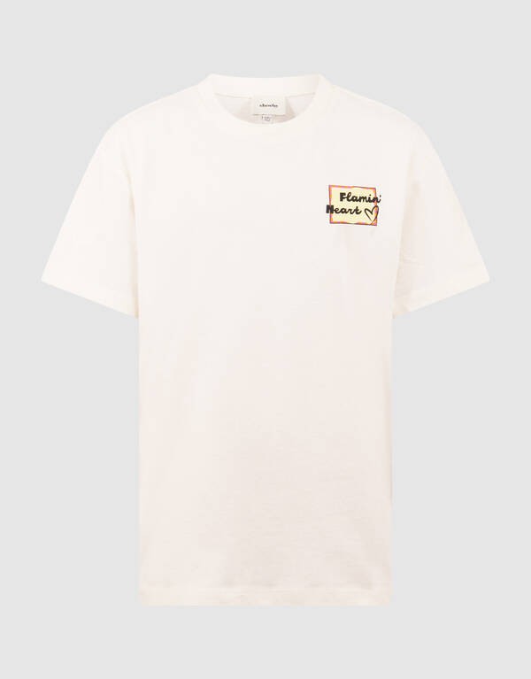 Flammenkunst T-Shirt Gebrochen Wei&szlig; SHOEBY GIRLS