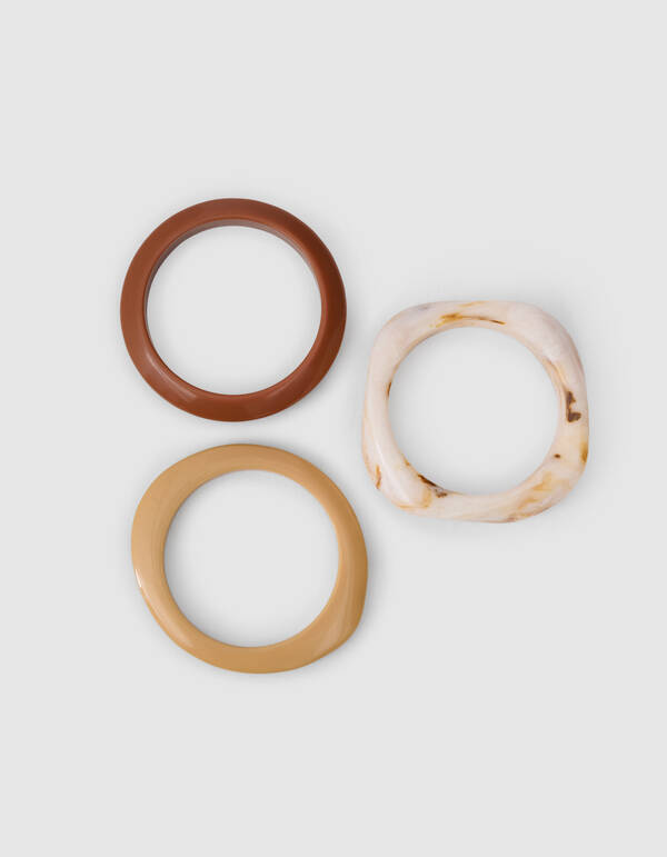 Großes Armreif-Set Beige SHOEBY ACCESSOIRES