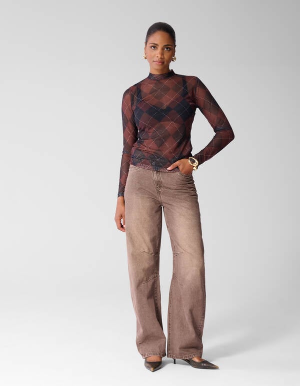 Mesh Top braun SHOEBY WOMEN