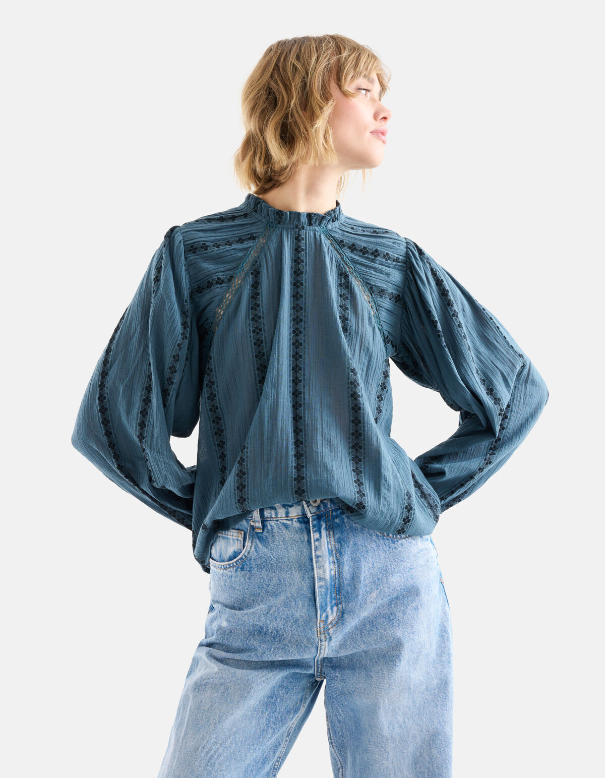 Spitzentop Blau SHOEBY WOMEN
