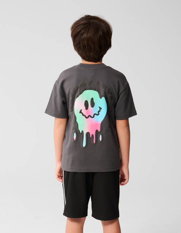 Farbe Smiley-T-Shirt Dunkelgrau SHOEBY BOYS